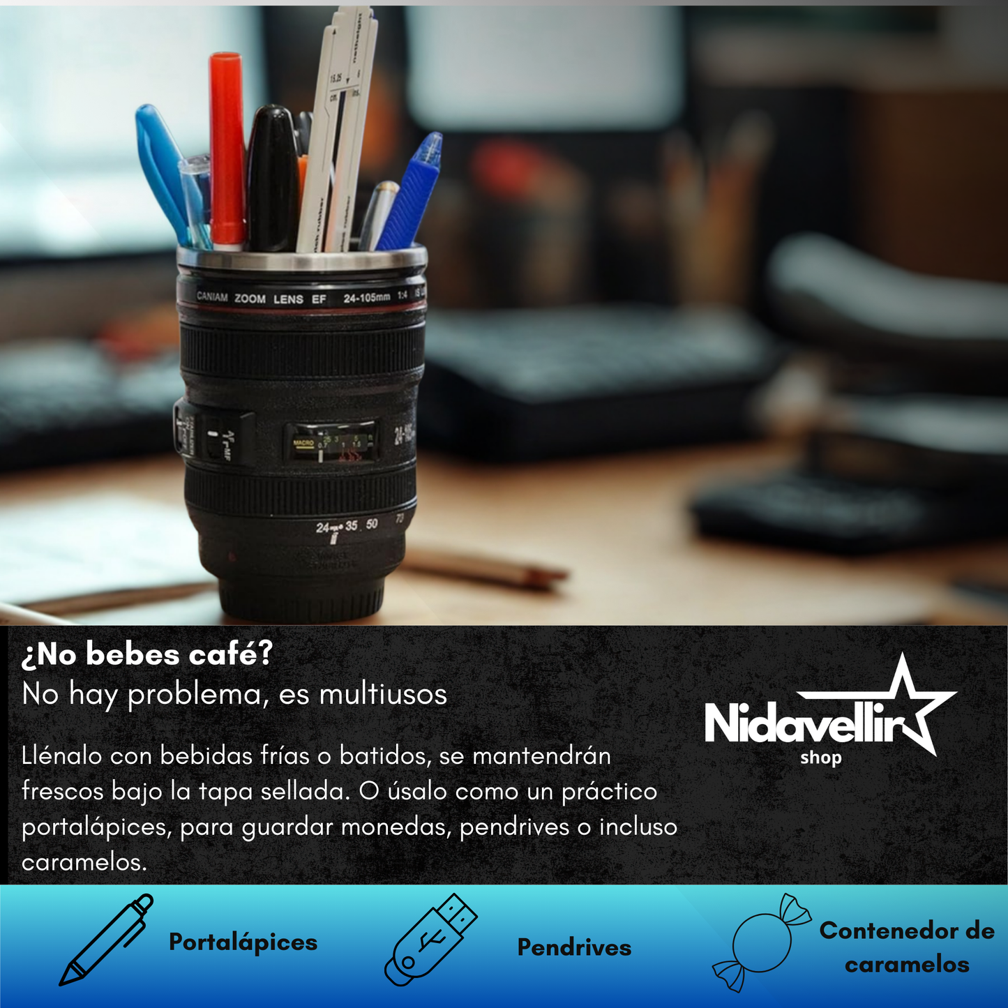 TAZA CREATIVA LENTE DE CAMARA